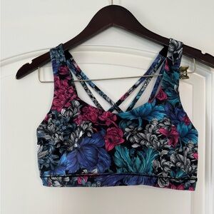 Lululemon Pink and Blue Strappy Sports Bra